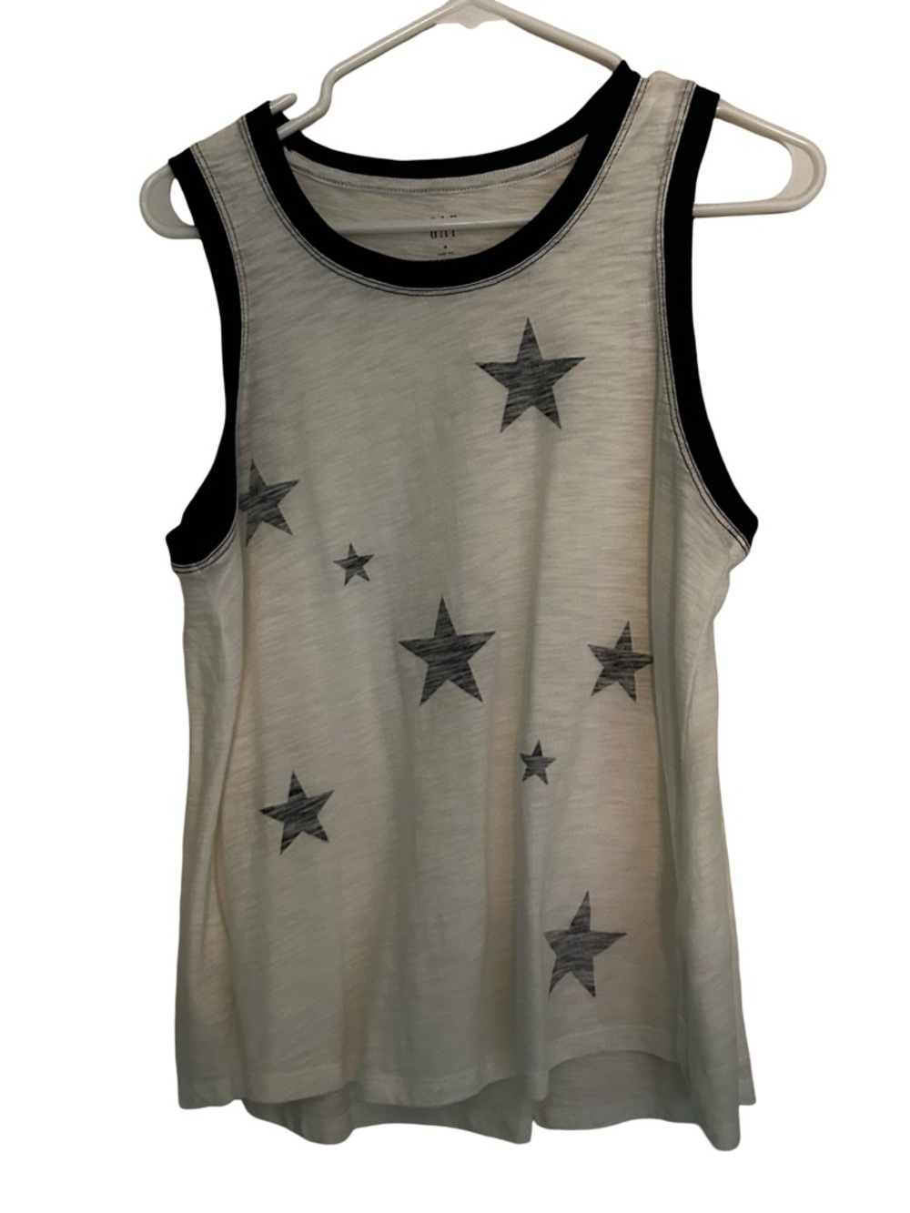 GAP White Star-Print Tank with Black Trim